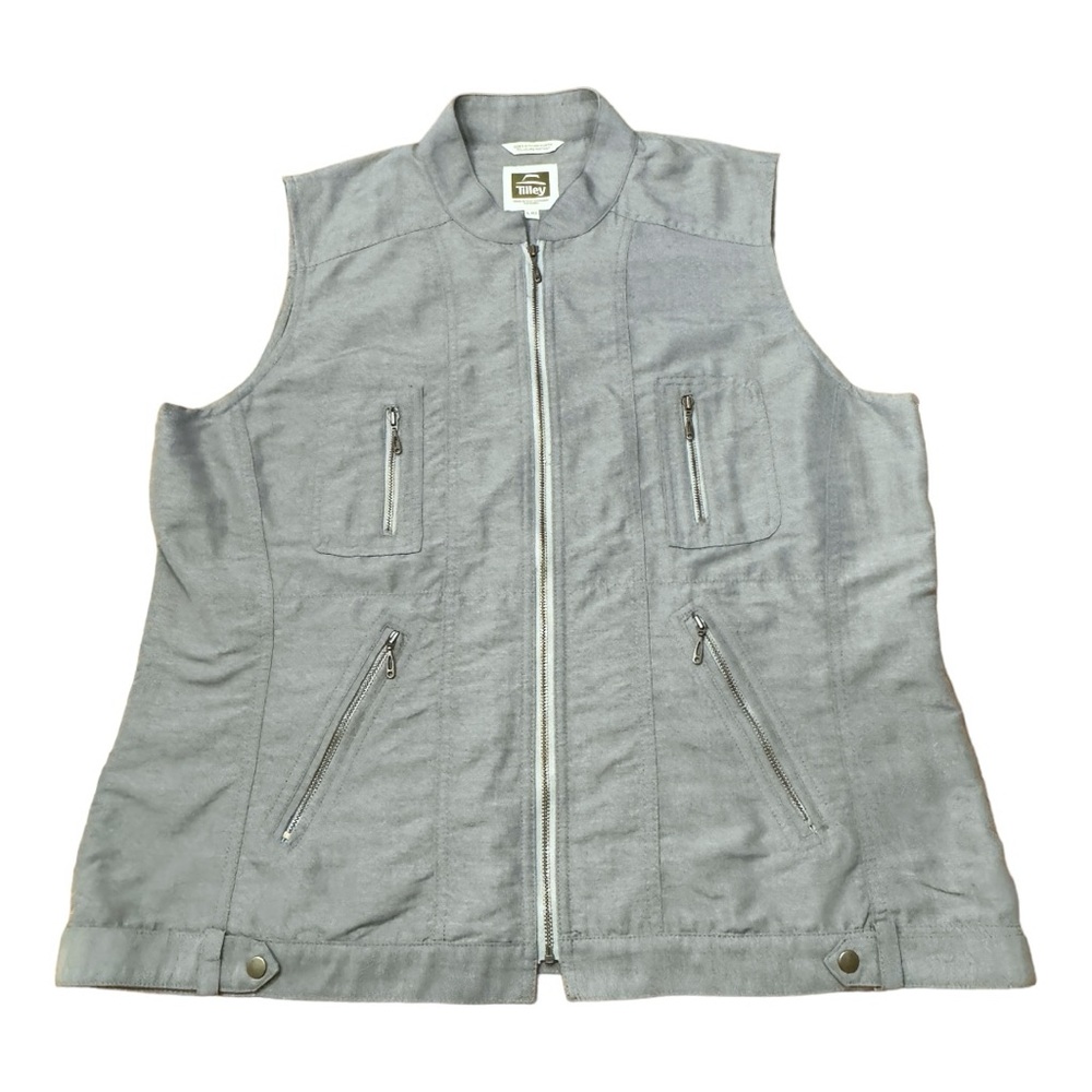 Tilley Vest Jacket Multi Pockets Gray Fishing Hiking Outdoor Active Men’s Size L